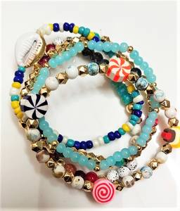 Más vendido mejor 2024 nuevo personalizado hecho a mano bohemio étnico geométrico doble círculo Artificial Arco Iris colorido Laffite rafia pendiente para mujer al mejor precio - Product Image 2