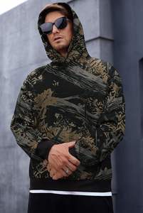 Sudaderas con capucha estampadas para hombre al por mayor con diseño forrado de algodón 100% estilo informal transpirable para la temporada de invierno - Product Image 5