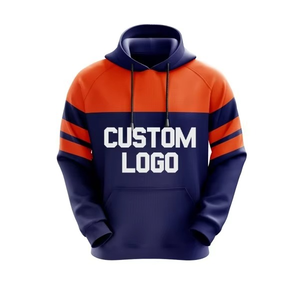 Sudadera con Capucha Azul Marino para Hombre, Corte Holgado, Color Sólido, Informal, Tejida, Manga Larga, con Bolsillos, para Otoño - Product Image 4