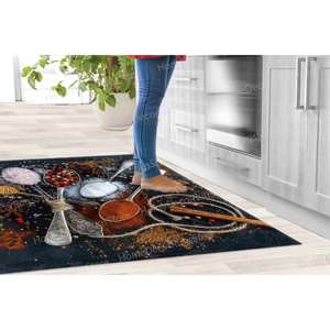 Tapis imprimé aux couleurs vives, design 3D moderne pour bureau, cuisine, salle à manger, tapis fin non tissé - Product Image 4