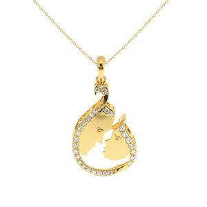 AJRETAIL Colgante de Diamante Madre e Hijo de 0.20 Quilates, Color HI, Claridad VS-SI - Product Image 1