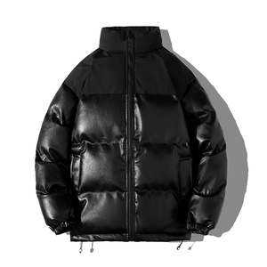 Veste matelassée à col montant en toile d'hiver personnalisable pour homme, chaude, coupe-vent, pour l'extérieur - Product Image 1