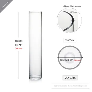 VCY0316 - Vase en verre cylindrique - 3 x 16 - Product Image 3