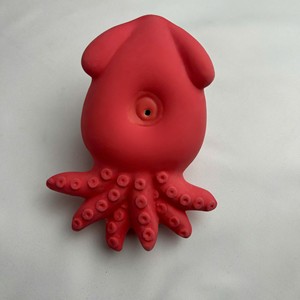 Jouet à mâcher couineur en latex naturel écologique pour chiens, motif pieuvre de dessin animé mignon - Jouet interactif couineur pour chiots en pleine dentition - Product Image 3