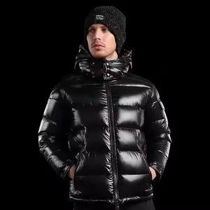 Chaqueta gruesa brillante para hombre, plumón de pato blanco informal y a la moda con cuello levantado, último estilo de invierno, blanco y negro - Product Image 1