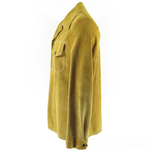 Custom Color Men's High Quality Breathable Cow Suede <b>Leather</b> Long Sleeve <b>Shirt</b> for Outdoor Use - Product Image 3