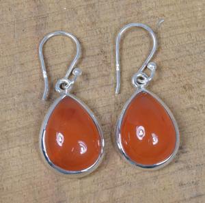 Pendientes colgantes de plata de ley sólida 925 clásicos para mujer, joyería colgante de piedras preciosas de cornalina para fiesta, accesorios de moda - Product Image 2