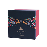 Cajas de regalo navideñas con cierre de cinta de seda para empaque de dulces, cajas de regalo para bodas, cajas rígidas de dos piezas.