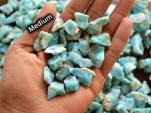 Piedra Natural de Larimar en Bruto con Rayas, Grava Cruda al por Mayor, Certificada por GIA, Azul Cielo, 10-50mm, Gema para Joyería - Product Image 4