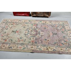 พรมตุรกี ขนาด 4.1x7.9 ฟุต พรมวินเทจ พรมขอบสีน้ำตาลน้ำเงิน - Product Image 3