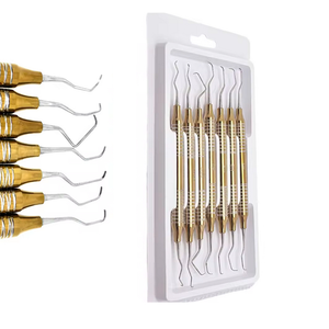 Kit de curettes dentaires Gracey en acier inoxydable, manuel, 7 pièces, instruments de détartrage et de planification radiculaire, professionnels - Product Image 3