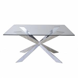 Table basse en acier inoxydable au style unique, finition argentée brillante, pour la décoration de restaurants et de maisons, à prix raisonnable - Product Image 5