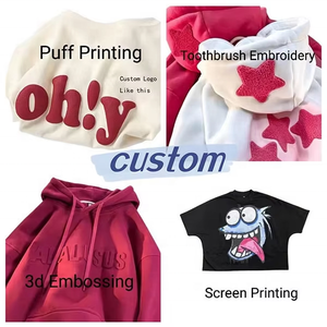 High Quality Custom Puff Printing French Terry Oversized Pullover Hoodie 100% Cotton Washed Heavyweight Custom Full Zip - Product Image 6