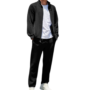 ชุดวอร์มแขนยาวสำหรับผู้ชายชุดวอร์มแขนยาวสีพื้นระบายอากาศน้ำหนักเบา - Product Image 4