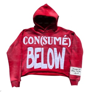 Pull à capuche en coton personnalisé pour hommes, lavage à l'acide, ourlet brut, coupe décolorée au soleil, coudre, appliquer, point de broderie, teinture - Product Image 4