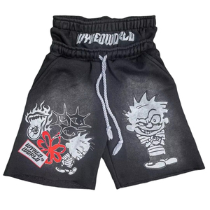 กางเกงขาสั้นตาข่ายกันเหงื่อสำหรับผู้ชายผ้าคอตตอนพิมพ์ลาย Dtf - Product Image 1