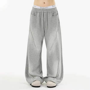 Pantalons de survêtement pour hommes 100% coton, taille mi-haute, joggings, logo brodé, décontractés, amples, taille élastique, poches latérales - Product Image 4