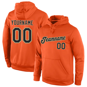 Sudadera con Capucha Personalizada con Estampado de Sublimación Invernal Naranja, Nombre del Equipo Personalizado, Número, Sudadera Deportiva, Ropa Deportiva de Entrenamiento Unisex para Equipo - Product Image 1
