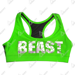 Sujetador de gimnasio ecológico personalizado para mujer, tela elástica transpirable para Yoga, correr y Fitness, espalda cruzada de estilo Simple - Product Image 3