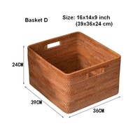 Panier durable écologique de forme rectangulaire en rotin naturel tissé à la main pour le stockage polyvalent des aliments à la maison taille personnalisée disponible