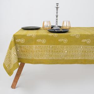 Nouveauté : Nappe rectangulaire en coton Dabu imprimée au bloc, motif floral, au meilleur prix pour la maison - Product Image 1