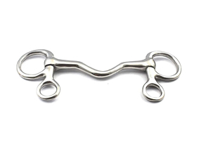 Bocados para Caballos de Acero Inoxidable de Alta Calidad con Boca Retorcida, Ganchos y Cadena de Freno, con Anillas Planas, para Entrenamiento Ecuestre - Product Image 6