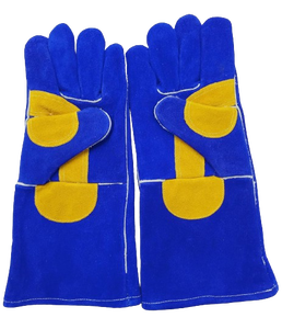 Gants de travail de soudure fendus de vache pleine paume Gants de soudage résistants à la chaleur en cuir industriel Anti-coupure Cuir fendu de vache - Product Image 4