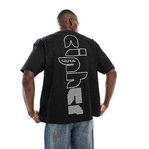 Street Graphic In Black T-Shirt Personnalisable Oversized Fit 0-Neck Back Sports Graphic OEM/ODM Wholesale Bangladesh - Product Image 1