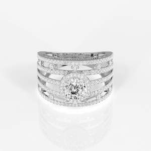 Anillo de Plata de Ley con Diamante Moissanite Corte Portugués - Product Image 6
