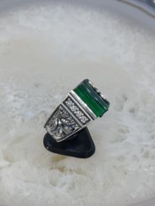 Bagues en argent 925 pour hommes avec design gravé à la main et pierres colorées - Product Image 3