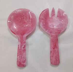 Elegant Handmade Resin Salad Serving Set <b>Spoon</b> and Fork Modern Eco-Friendly Party <b>Table</b> Decor - Product Image 3