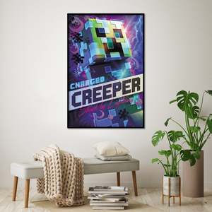 Modern Style Minecraft <b>Poster</b> Charged Creeper Design Made of Durable Paper for Wall Decor - Product Image 2