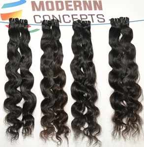 Vente en gros 100% extensions de cheveux humains bruts non transformés couleur noire naturelle paquets Bodywave vierges vendeur de cheveux indiens - Product Image 1