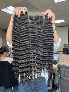 Extensions de cheveux humains de cheveux ondulés profonds de cheveux vietnamiens crus vierges super doublement étirés - Product Image 3