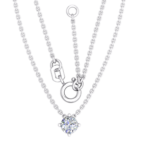 Alta calidad 0,25 Cts Lab Grown VS Clarity EF Color 10K Collar de oro con cadena de cuerda para mujeres Suministro indio Exportación de diamantes - Product Image 1