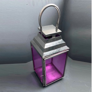 Farol de vela decorativo y de diseño único de vidrio y metal - Product Image 4