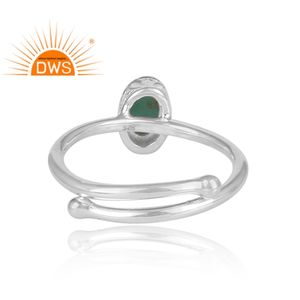 Vente chaude Fine Sterling Silver Natural Arizona Turquoise Gemstone Bague empilable Fabricant de bijoux personnalisés - Product Image 4