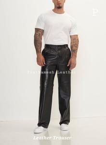 Pantalones de cuero de edición limitada para mujer, pantalones de cuero genuino OEM, ropa de calle, ropa Formal de oficina informal, calidad de exportación elegante - Product Image 3