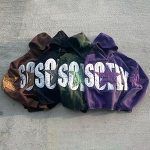 ชุดวอร์มลำลองสไตล์สตรีทสำหรับผู้ชายชุดผ้าคอตตอน100% ผ้าคอตตอนปักดีไซน์แบบสวมหัว - Product Image 6