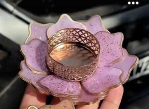 Resina Lotus Diya Diwali decoración Pooja artículos aceite mecha hogar Oficina templo Akhand inauguración de la casa Favor devolución regalos Art Deco - Product Image 3