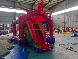 Château Gonflable Licorne Commercial avec Toboggan, Bounce House Robuste pour <span class=keywords><strong>Location</strong></span> Fêtes Extérieures Enfants - Product Image 3