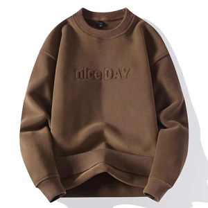 Sweat-shirts à capuche épais en coton 100% uni, col rond, chaud, personnalisés avec broderie OEM, pour unisexe - Product Image 2