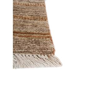 Alfombra de Lana Anudada a Mano, Color Beige Marrón, Modelo Re-1174, Diseño Abstracto a Rayas, Rectangular, para el Hogar, Pasillo o Habitación - Product Image 4