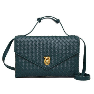 กระเป๋าพาดลำตัวสะพายไหล่สายเดียวทอด้วยมือสไตล์วิ<span class=keywords><strong>น</strong></span>เทจทันสมัยพร้อมซิปและซับในโพลีเอสเตอร์ - Product Image 6