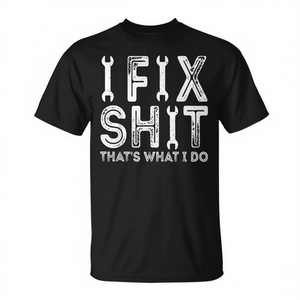 T-shirt vintage 'I Fix Shit That's What I Do' per espressione personale e articoli promozionali - Product Image 2