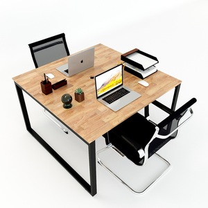 Mesa de Oficina Moderna Minimalista para 2 Personas, 120x120cm, Patas de Acero, Requiere Ensamblaje, HBRT011 - Product Image 2