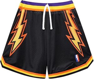 Shorts de sport décontractés pour hommes, pour le basketball, la gym, l'entraînement, la course, avec imprimé graphique en mesh, anti-plis - Product Image 4