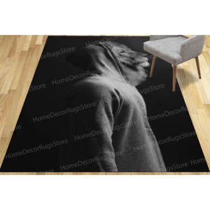 Tapis imprimé tête de lion pour homme : intérieur, extérieur, antidérapant, tapis doux non tissé - Product Image 1
