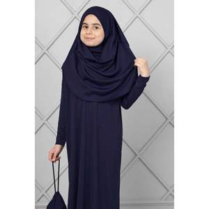 Hijab bleu marine robe de prière pour enfants vêtements de sécurité - Product Image 2