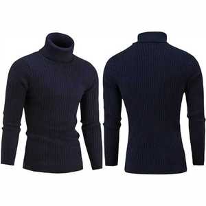 Pull à col rond à manches longues pour hommes de haute qualité en tricot de polyester personnalisé avec logo avant et motif pour le style hivernal - Product Image 1